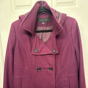 Apostrophe Women's Purple Double-Breasted Pea Coat Size LP